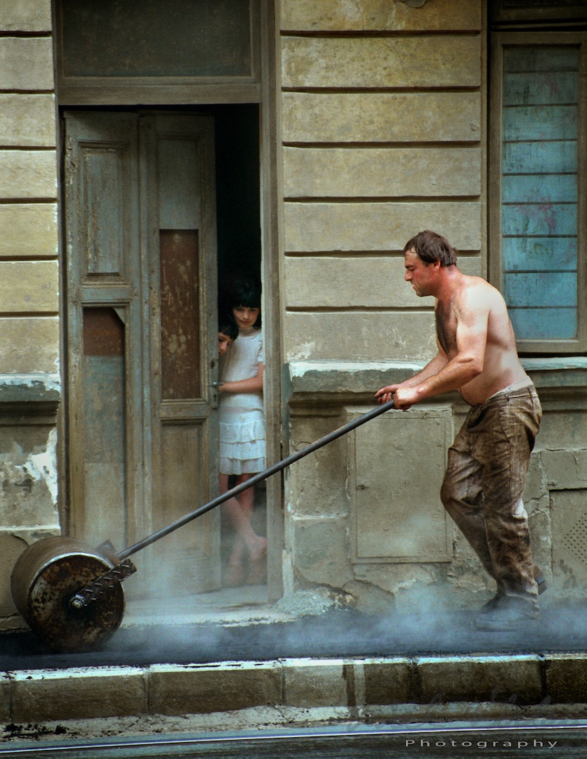 Street photojournalism on 35mm film *Calea Mosilor* Bucharest.